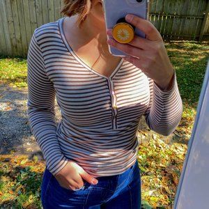 H&M | Ribbed Henley Shirt